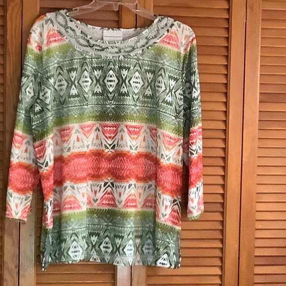 Alfred Dunner Flower Print Spring/Summer Top, Sz. M - EUC - Picture 1 of 10
